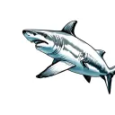 lemon shark swimming tattoo design idea