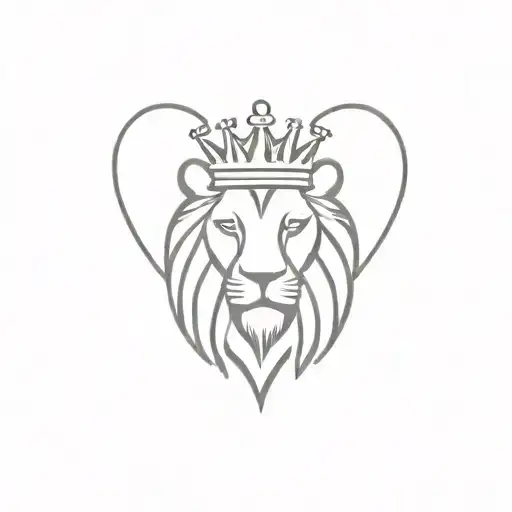 A majestic lion with a crown, symbolizing strength and royalty tattoo design idea