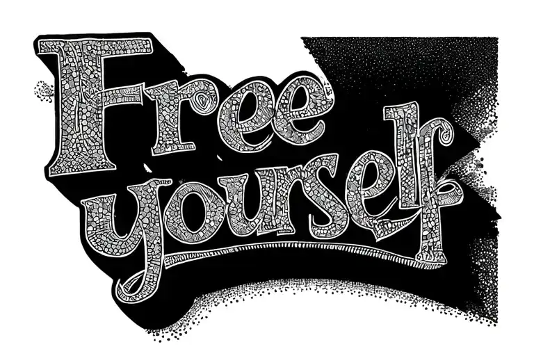 "Free yourself" text 'IGY6' us tattoo design idea