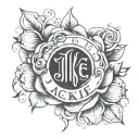 a rose with the name jackie written inside surrounded tattoo design idea