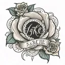 a rose with the name jackie written inside surrounded tattoo design idea