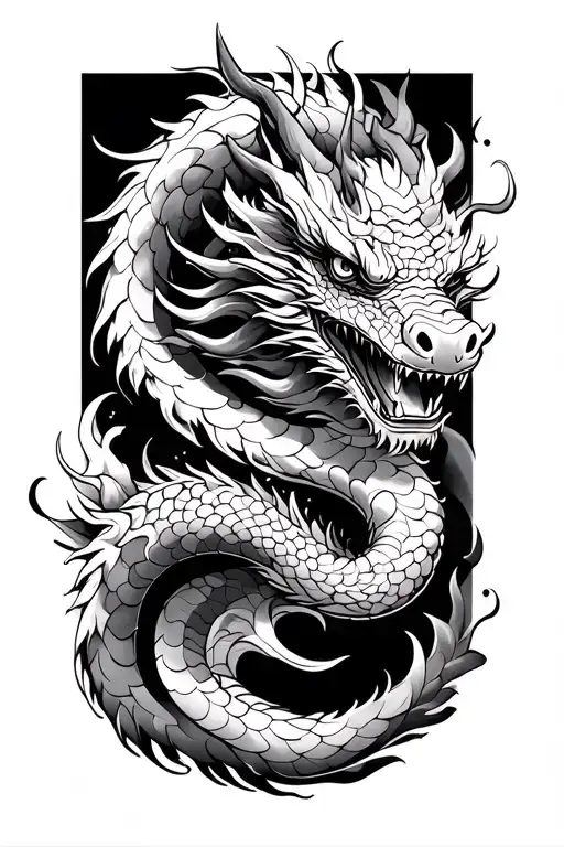 Japanese dragon sleeve tattoo design idea