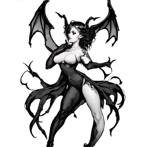 Anime Succubus tattoo design idea