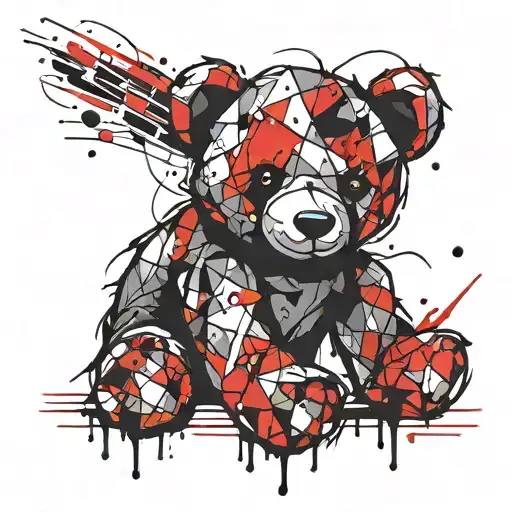 teddy bear tattoo design idea