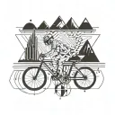  cycling saiking skiing reading thinking honest discreet  tattoo design idea