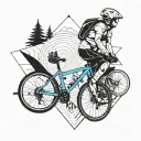  cycling saiking skiing reading thinking honest discreet  tattoo design idea