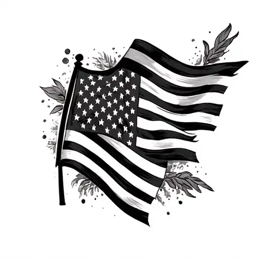 Mexican And American Flag  tattoo design idea