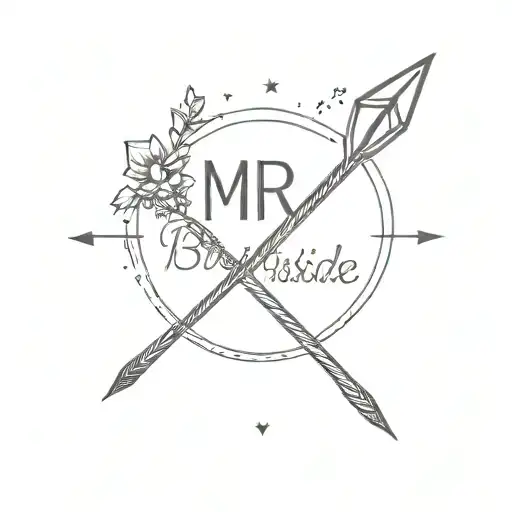 dart arrow with Words 'mr. Brightside' tattoo design idea