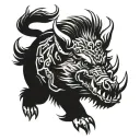boar Japanese devil aggressive tattoo design idea