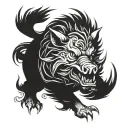 boar Japanese devil aggressive tattoo design idea