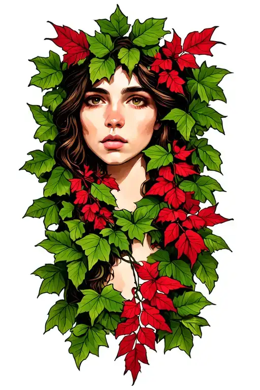 Virginia creeper vines wrapped tattoo design idea