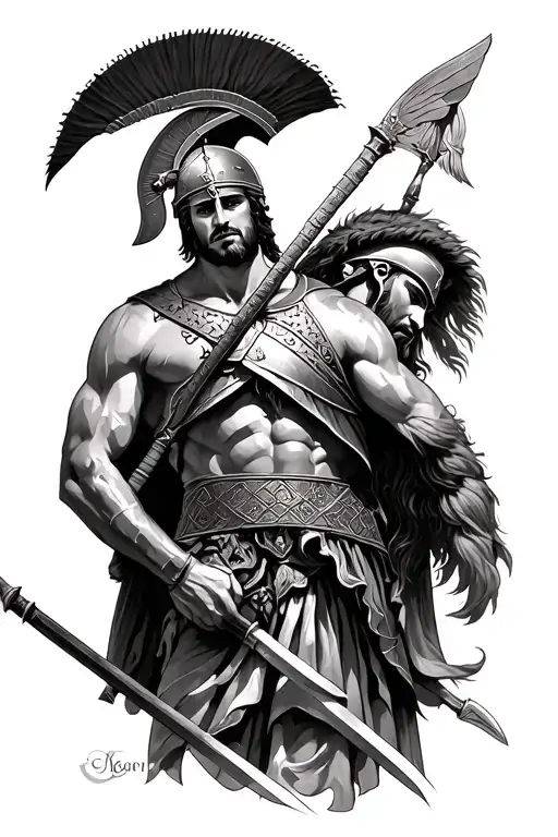 battle of thermopylae spartans vs persians half sleeve tattoo ideas tattoo design idea