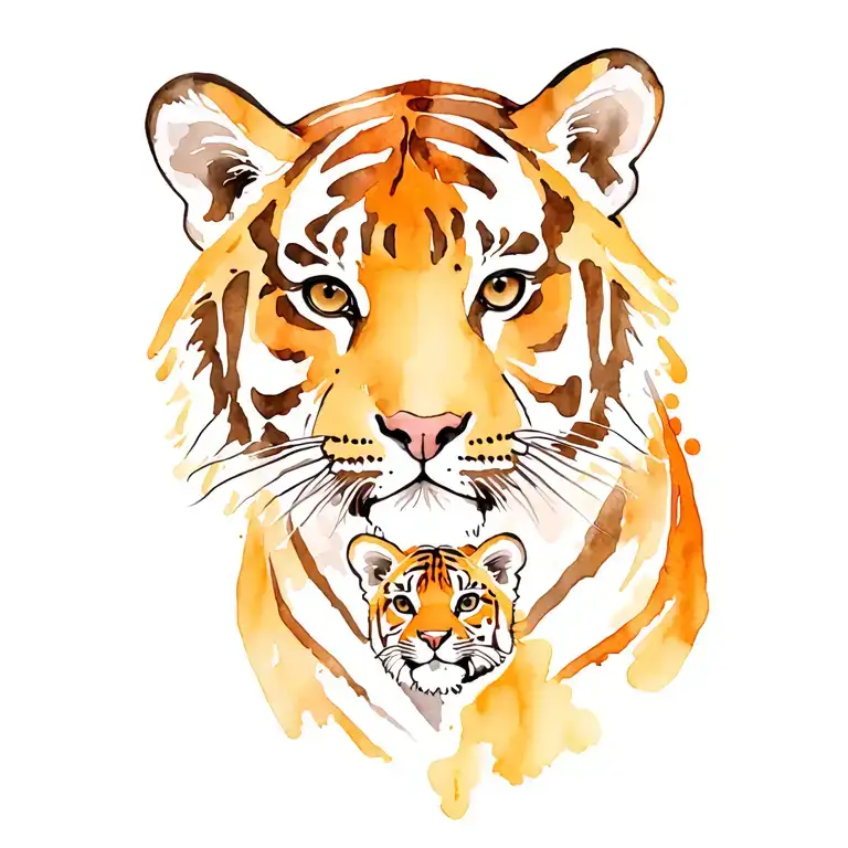Tiger And Cub tattoo design idea