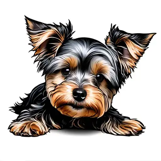 Yorkie dog tattoo design idea