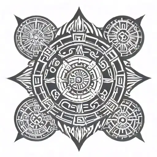 Aztec calendar tattoo design idea