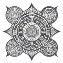 Aztec calendar tattoo design idea