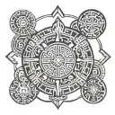 Aztec calendar tattoo design idea