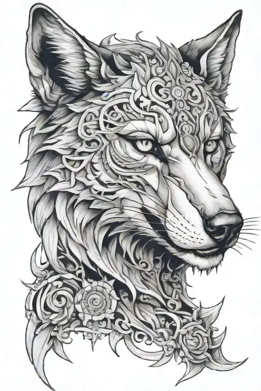 Matherorn e o lobo e two tattoo design idea