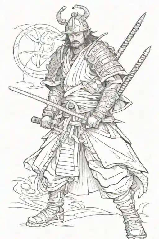 make a samurai warrior tattoo design idea