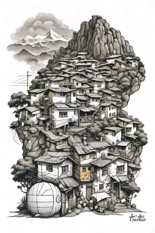 Favela, Volleyball, Poor children, Portugal Culture and Swiss Mountains tattoo design idea
