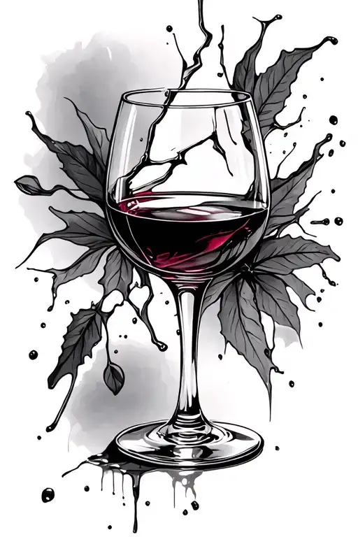 broken wine glass, inspired by "Înapoi" by Carlas Dreams's tattoo design idea