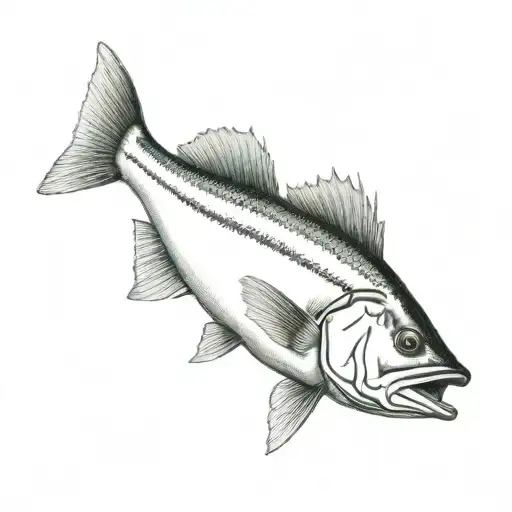 striped bass fish tattoo design idea