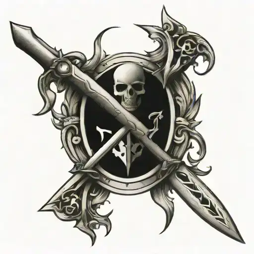 iron sharpens iron swords tattoo design idea