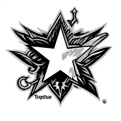 trapstar logo merged tattoo design idea