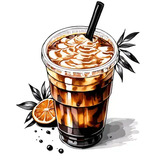 Iced Coffee tattoo design idea