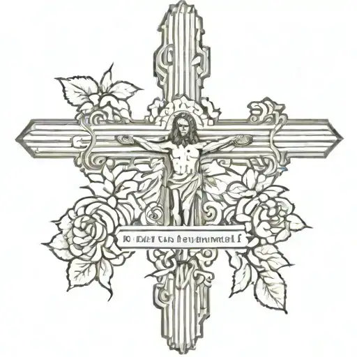 dominican, jesus cross/quote, mom passing away tattoo design idea