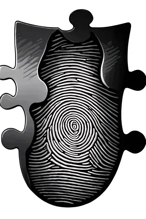 Fingerprint in a puzzle piece tattoo design idea