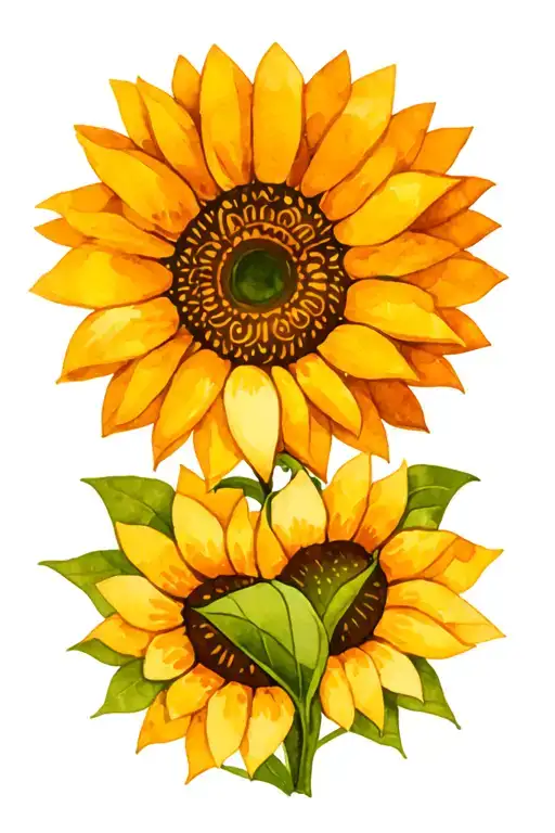 sunflower with mehndi patterns tattoo design idea