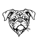 pug head, punk, inside tribal heart outline tattoo tattoo design idea