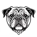 pug head, punk, inside tribal heart outline tattoo tattoo design idea