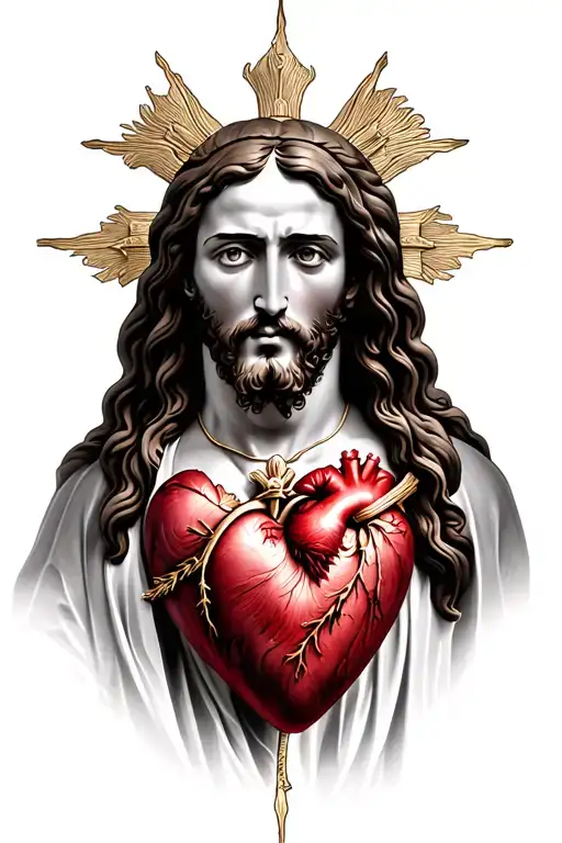 sacred heart of jesus tattoo design idea