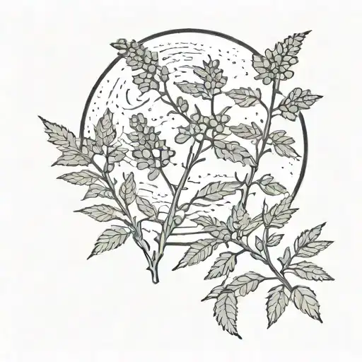 waxing gibbous moon and goldenrod tattoo design idea