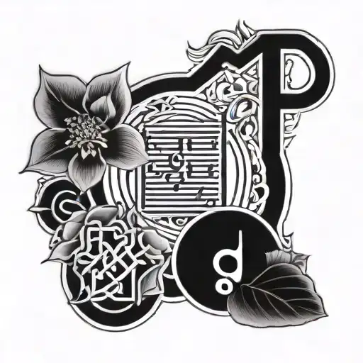 A mandala design incorporating musical notes and Japanese cherry blossoms tattoo design idea
