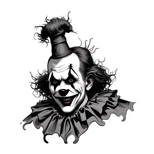 Scary Clown tattoo design idea