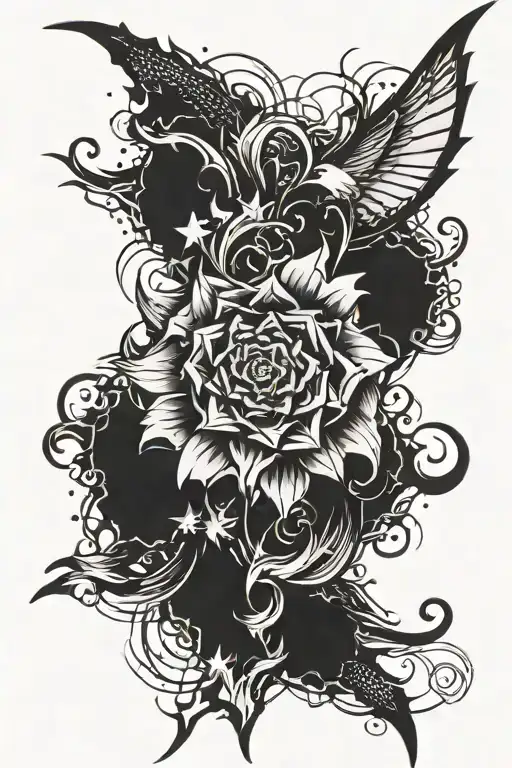 An edgy tattoo showing your mighty power tattoo design idea