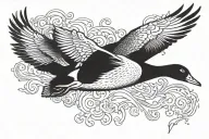 duck flying tattoo design idea