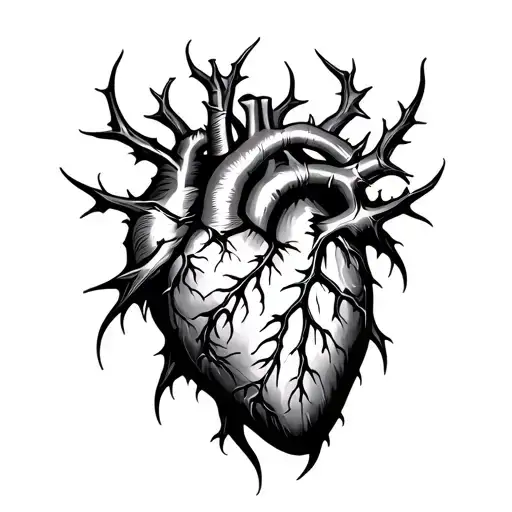 Heart Thorns tattoo design idea