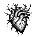 Heart Thorns tattoo design idea