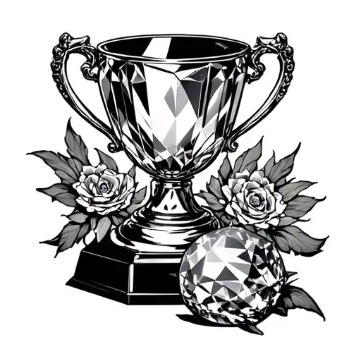 crystal trophy "the world is mine" tattoo design idea