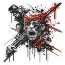 violence suicides tattoo design idea