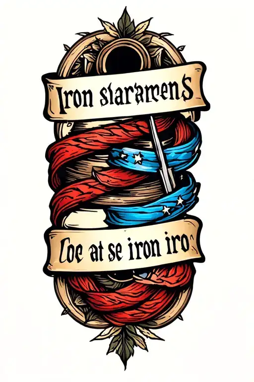 iron sharpens iron Bible verse intertwined tattoo design idea