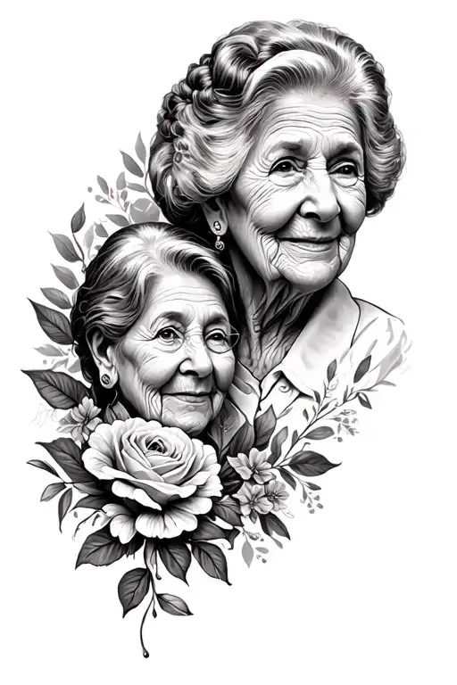 memorial for grandmother tattoo design idea