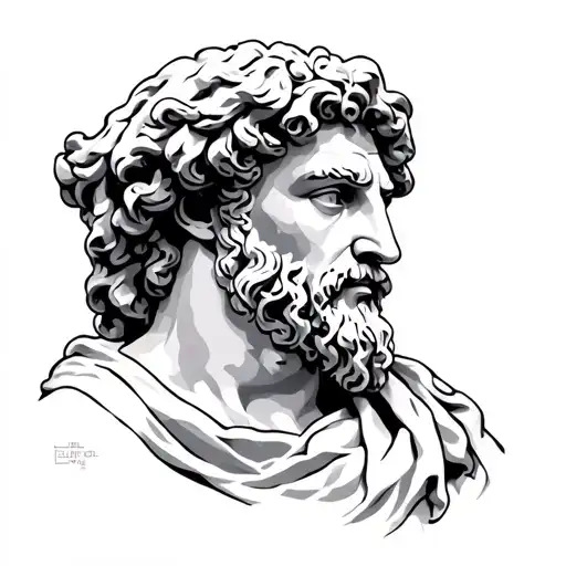 marcus aurelius and socrates greek god tattoo design idea
