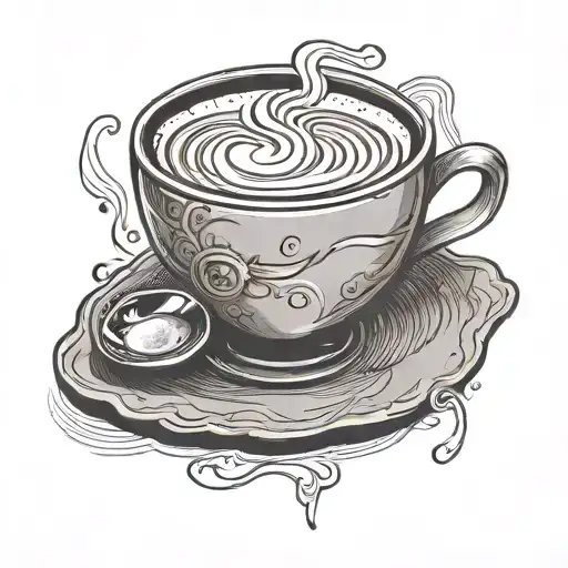 minimal barista doing latte art tattoo design idea