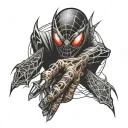 web shooter with letter A tattoo design idea