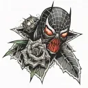 web shooter with letter A tattoo design idea